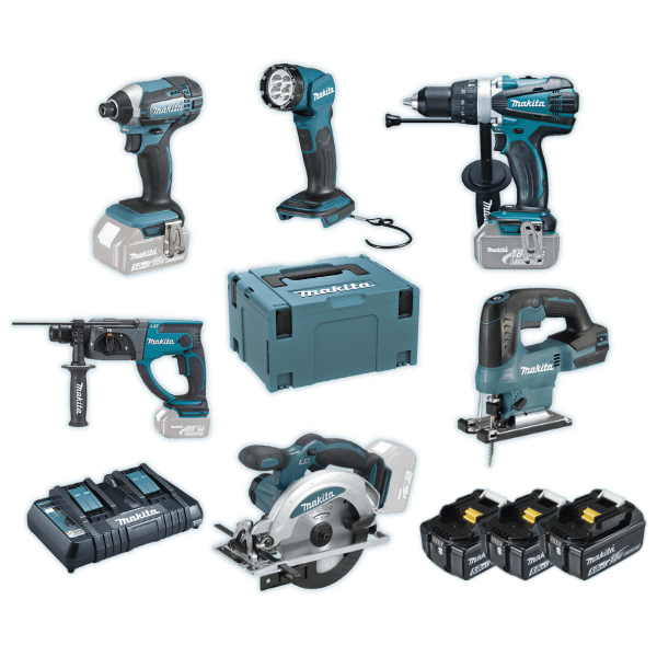 Kit Combo de 6 Máquinas 18V Profissional Makita DHP458PRO2