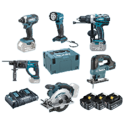 Kit Combo de 6 Máquinas 18V Profissional Makita DHP458PRO2