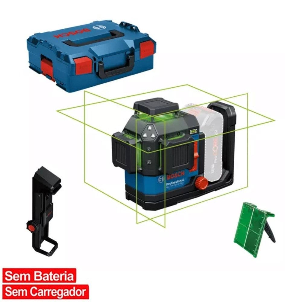 Bosch Professional Nível Laser de Linhas GLL 18V-120-33 CG+Tripé DK20+L-BOXX 136