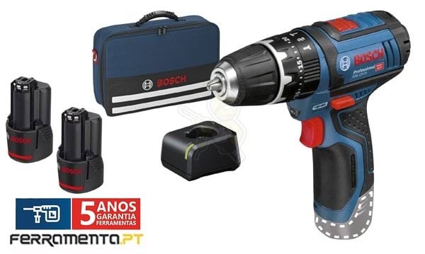 Berbequim c/ Percussão 12V 2,0Ah Bosch GSB 12V-15