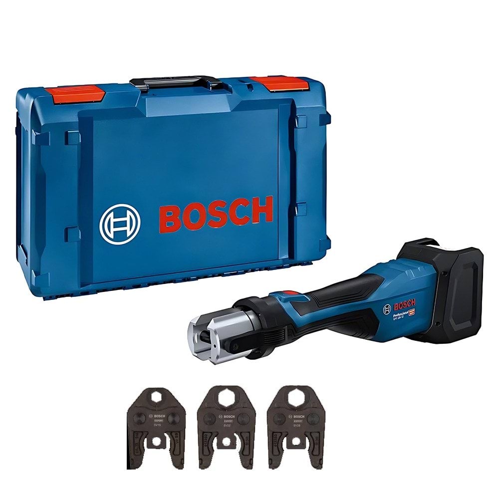 Bosch Professional Máquina Prensar Tubos sem Fio GPT 18V-32 com Kit 3 Mordentes SV(15/22/28)+Mala L-BOXX 238
