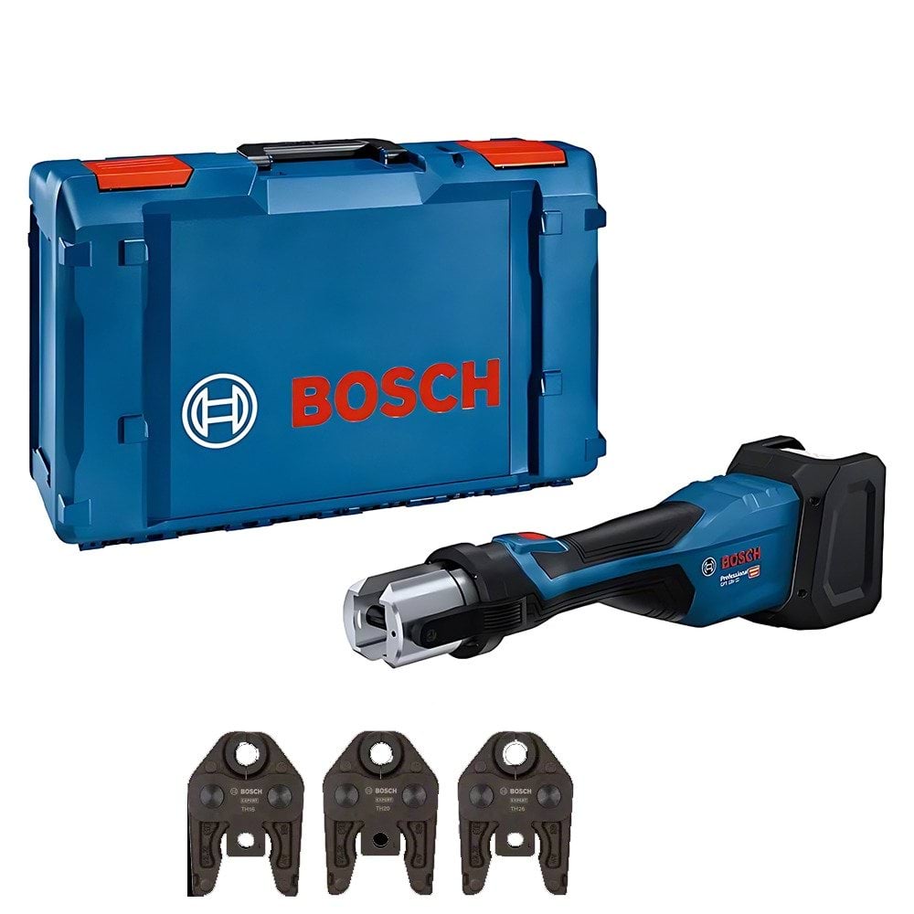 Bosch Professional Máquina Prensar Tubos sem Fio GPT 18V-32 com Kit 3 Mordentes TH(16/20/26)+Mala L-BOXX 238