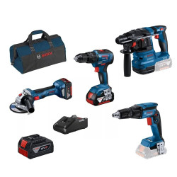 Kit 4 Máquinas GSB 18V-55 + GWS 18V-7 + GBH 18V-21 + GTB 18V-45 + Bateria 18V Bosch