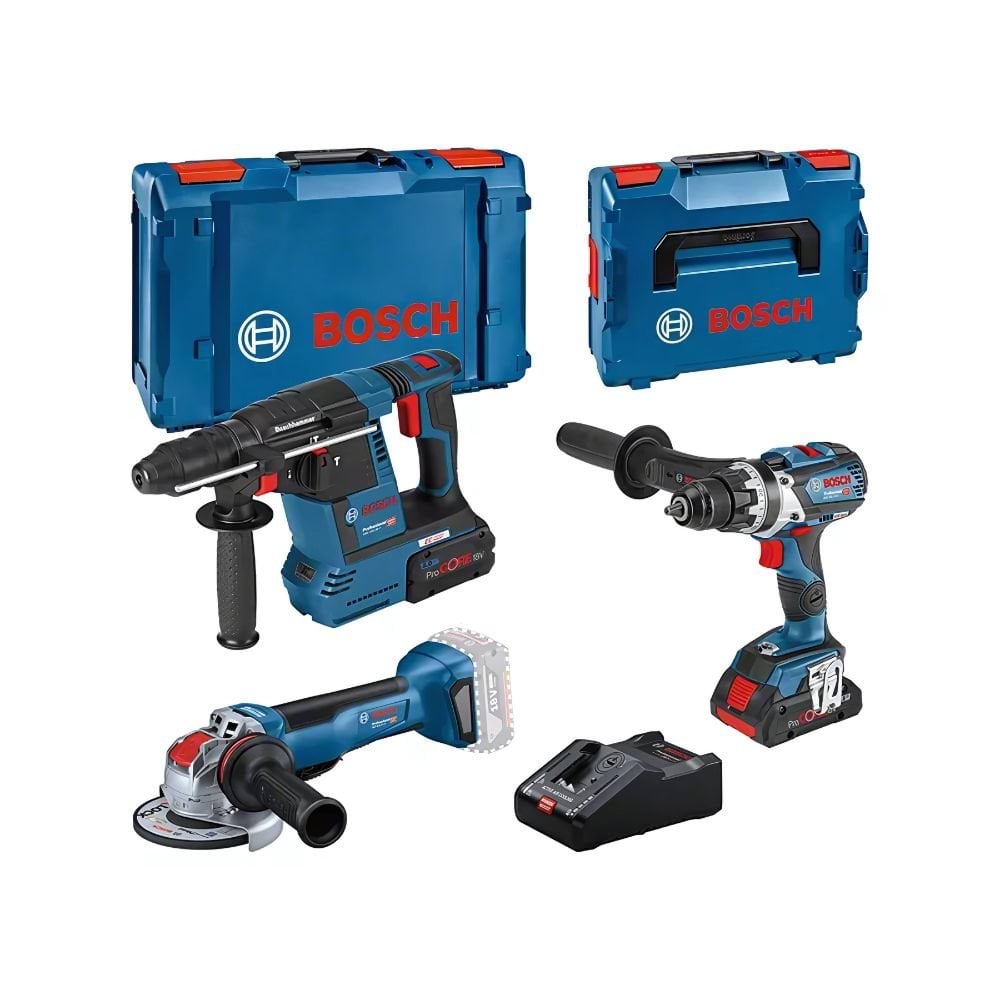 Bosch Professional Kit GBH 18V-26 F + GSR 18V-110 C+ GWX 18V-10P 0615990N2X