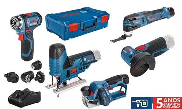 Kit Combo 5 Máquinas a Bateria Bosch Professional