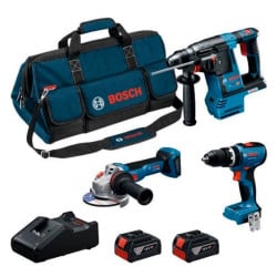 Kit Combo 3 Maquinas 18V GSB + GBH + GWS Bosch Kit 0.615.A00.2M4