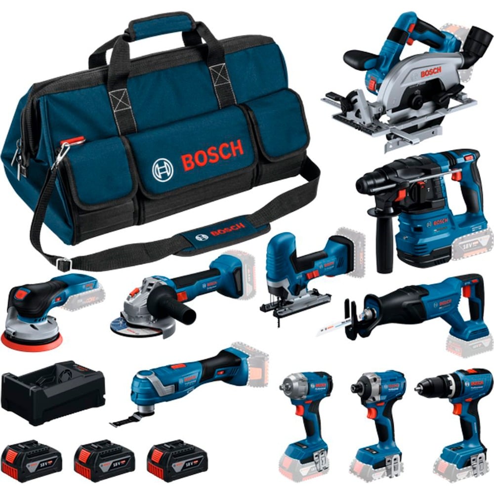 Kit Combo 9 Maquinas Professional 18V Bosch 0.615.A50.0EH 