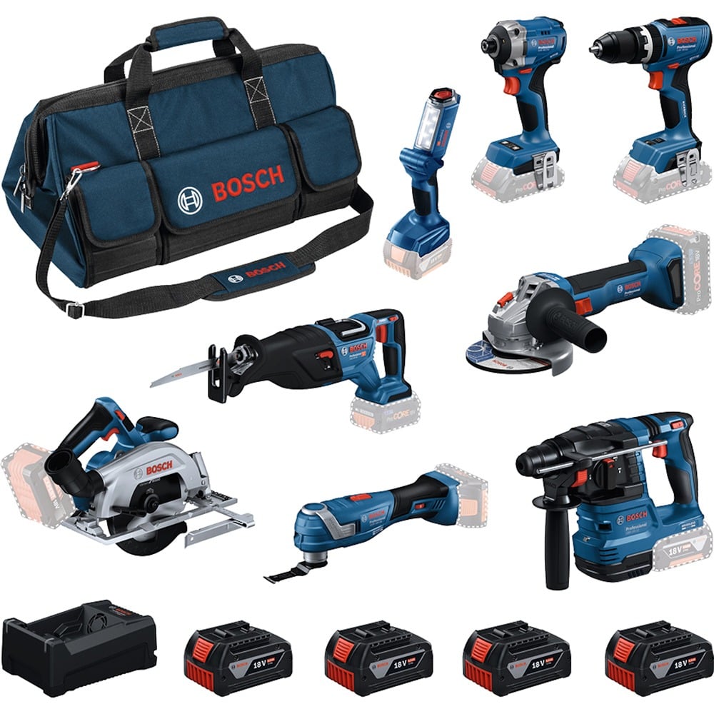 Kit Combo 8 Maquinas Professional 18V Bosch 0.615.V00.061 