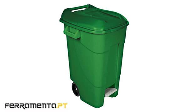 Caixote Lixo Jardim c/ Pedal e Rodas 120L Tayg 426001