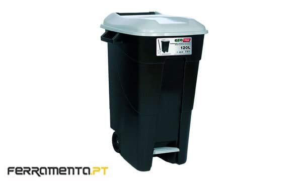 Caixote Lixo Tampa Cinza c/ Pedal e Rodas 120L Tayg 12423000