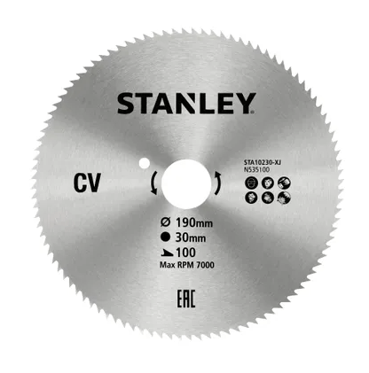 Disco de Serra Circular 190x30mm Corte Fino Stanley STA10230-XJ