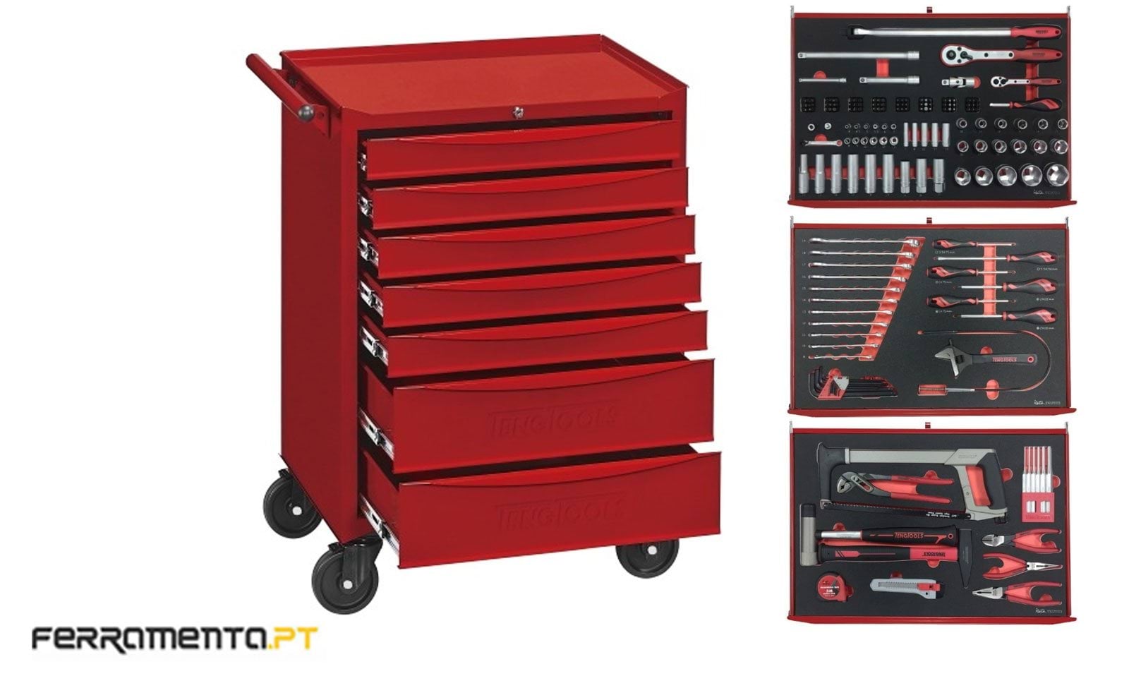 Carro de Ferramentas 7 Gavetas 177Pcs Teng Tools TCMM177A