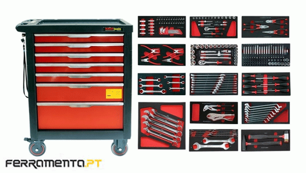 Carro de Ferramentas 7 Gavetas 237Pcs Kroftools 8500