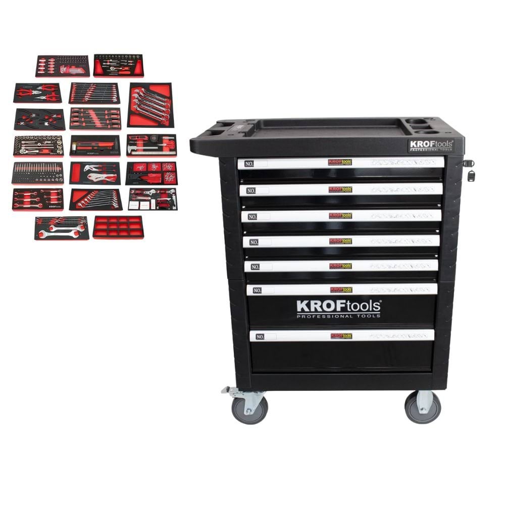 Carro de Ferramentas 7 Gavetas + 352 Peças Kroftools 8353PRE
