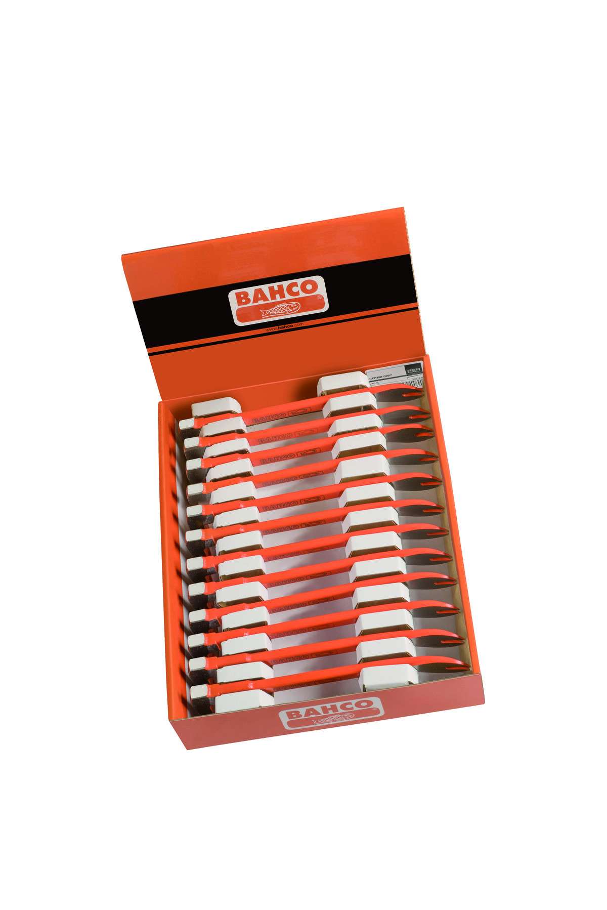 Pé de cabra com extremidade precisa 330 mm - 12 peças/conjunto de expositor Bahco CFP250-DISP