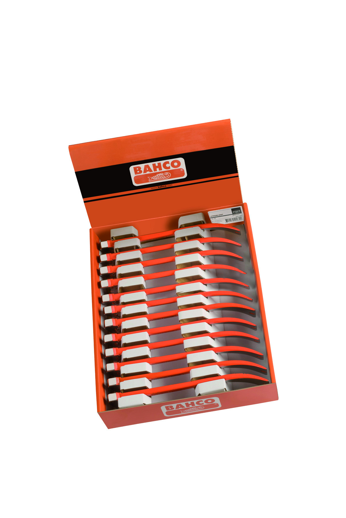 Pé de galinha com extremidade larga 330 mm - 12 peças/conjunto de expositor Bahco CFW250-DISP