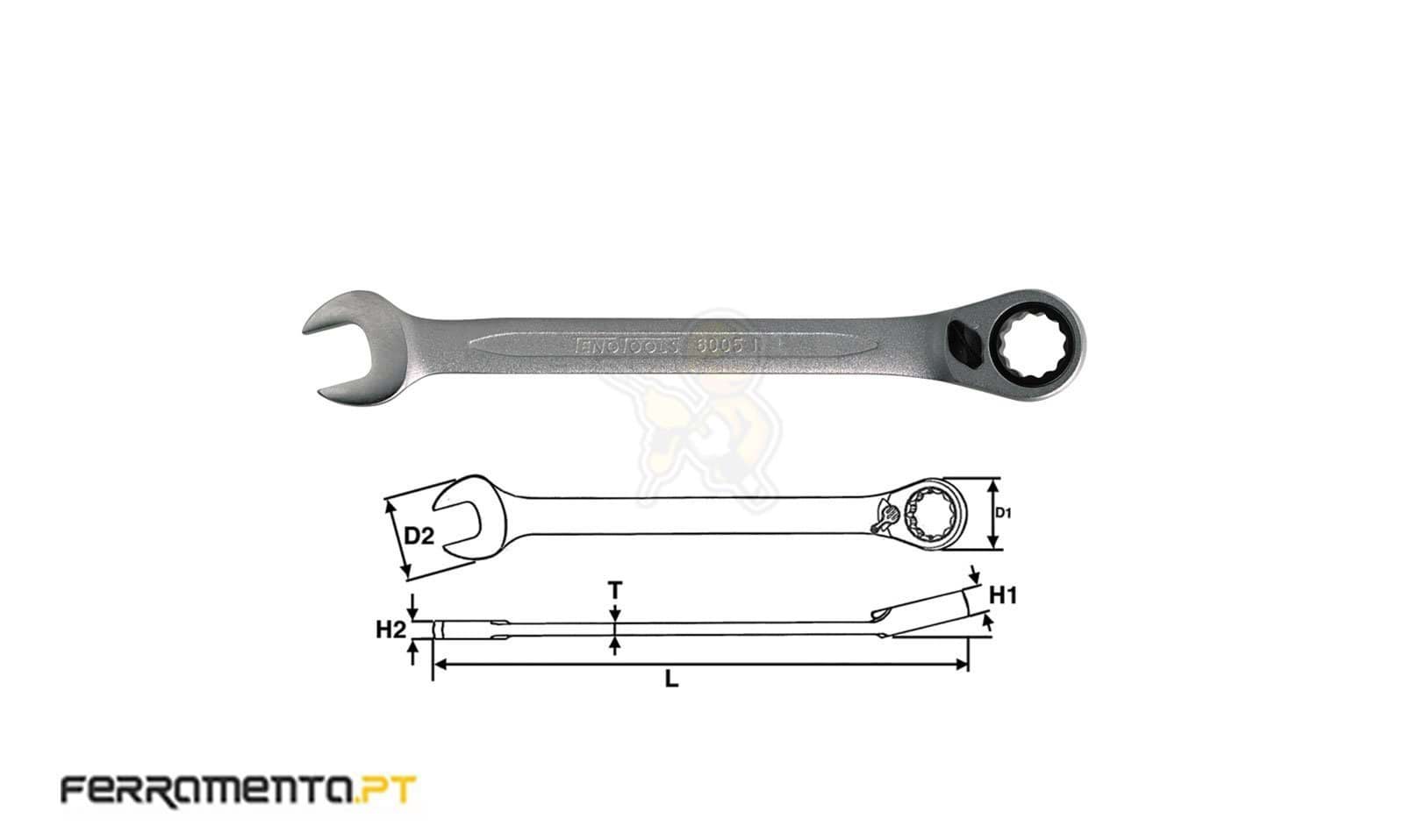Chave Boca Luneta com Roquete 24 mm Teng Tools 600524R