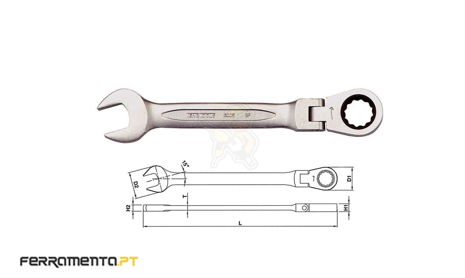 Chave Combinada com Roquete Flexível 13 mm Teng Tools 600513RF
