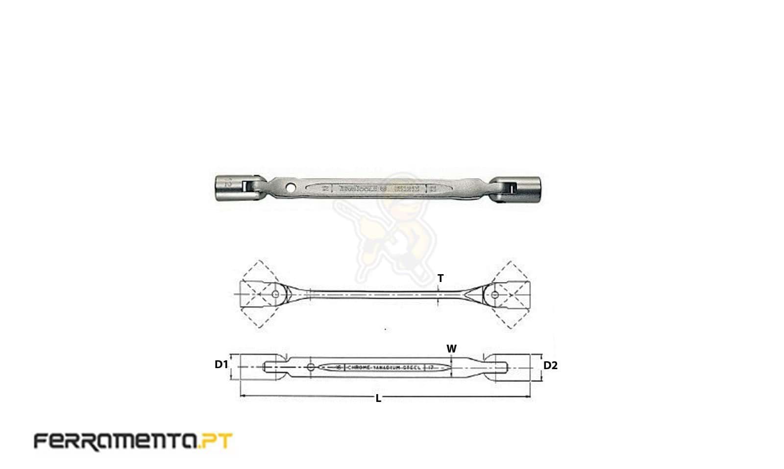 Chave Flexível 12 Pontos 10x11 mm Teng Tools 651011