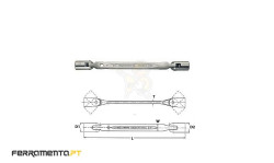 Chave Flexível 12 Pontos 18x19 mm Teng Tools 651819