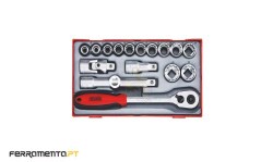 Conjunto de chaves métricas de 6 pontos 1/2" Teng Tools TT1218-6