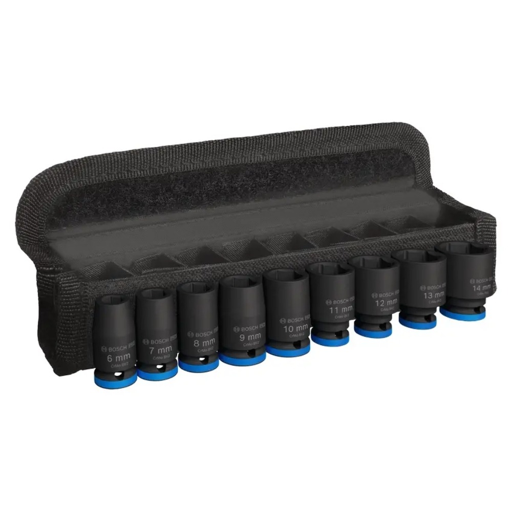 Chaves Impacto Pro 1/4" 6-14mm x25mm: 9Uds Bosch 2608003034