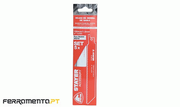 Conjunto 5 Lâminas de Serra Sabre p/ Alumínio Stayer 12454