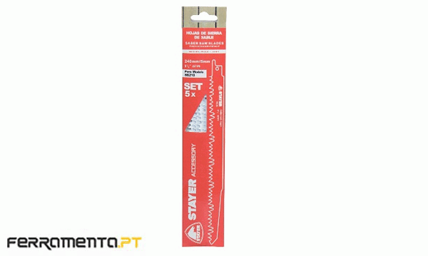 Conjunto 5 Lâminas de Serra Sabre p/ Madeira Stayer 12453