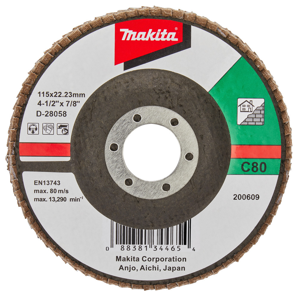 Disco lamelado 22,23 x 115mm, C80, plano Makita D-28058