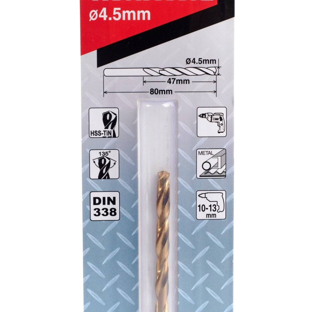 Broca Para Metal HSS-TIN 4,5x80mm Makita D-D64076