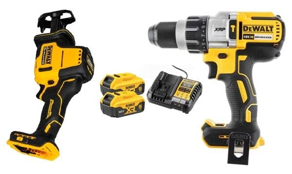Serra Sabre XR 18V Dewalt DCS369NT-XJ + Berbequim Com Percussão Sem Escovas XR 18V Dewalt DCD996NT-XJ
