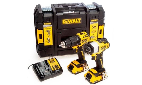 DeWalt KIT XR 18V Brushless = DCD709 Berbequim Percussão + DCF809 Aparafusadora Impacto + 2 Baterias Li-Ion 2Ah + Mala TSTAK II