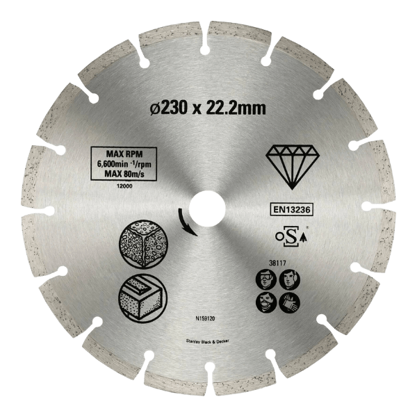 Disco de Diamante 230mm p/ Betão Stanley STA38117-XJ