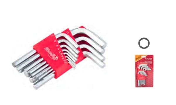 Jogos Chaves "L" Sextavadas Interiores WLHR-169S 2mm~12mm 12pçs MacFer 037.0075