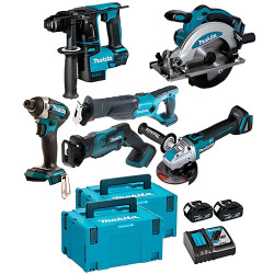 Kit Combo de 6 Máquinas 18V Profissional Makita DHR171PRO10