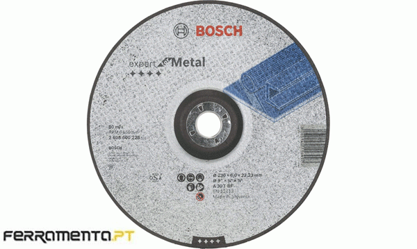 Disco Abrasivo de Rebarbar Metal 230x6mm Bosch 2608600228