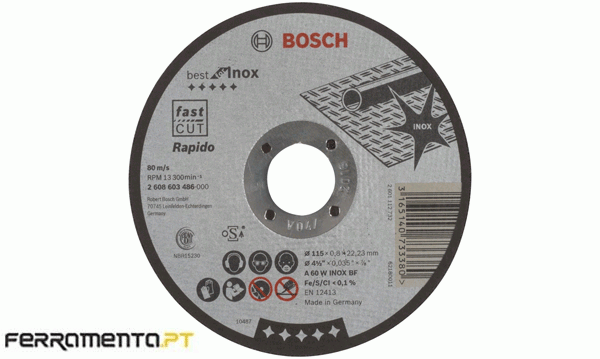 Disco de corte Best for Inox 115x0.8mm Bosch 2608603486