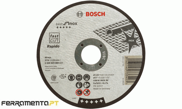 Disco de corte Best for Inox 125x0.8mm Bosch 2608603488