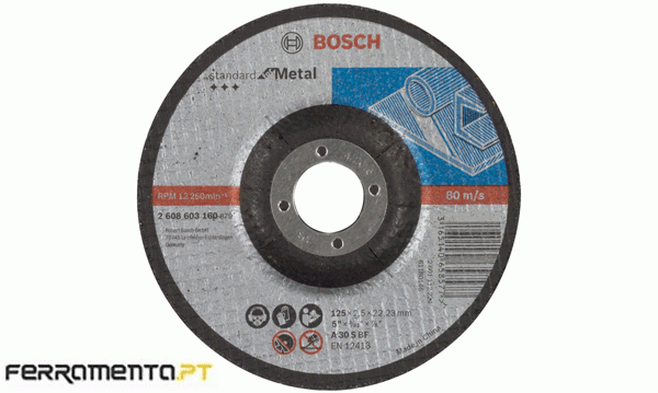 Disco de corte curvo p/ metal 125x2,5mm Bosch 2608603160