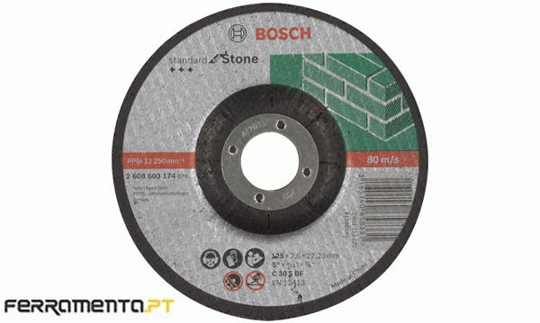 Disco de corte curvo p/ pedra 125x2,5mm Bosch 2608603174 
