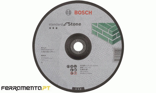 Disco de corte curvo p/ pedra 230x3mm Bosch 2608603176