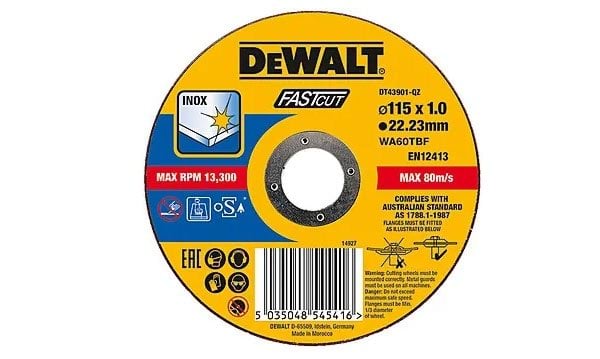 Disco De Corte Para Aço Inox 115x1mm Dewalt DT43901-QZ