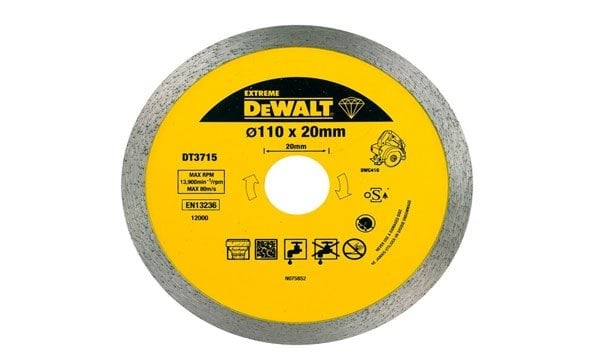 Disco De Diamante P/ Seco e Húmido 110x20mm Dewatl DT3715-QZ