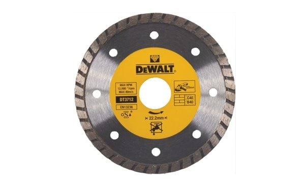Disco De Diamante Turbo P/ Corte A Seco 125x22.2mm Dewalt DT3712-QZ