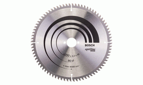 Disco de serra circular 250x30mm 80D Optiline Wood Bosch 2608640645
