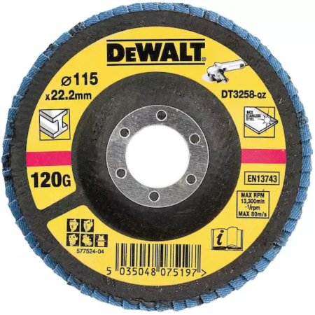 Disco Lamelado Côncavo Ø 115 x G120 10 UND Dewalt DT3258-QZ