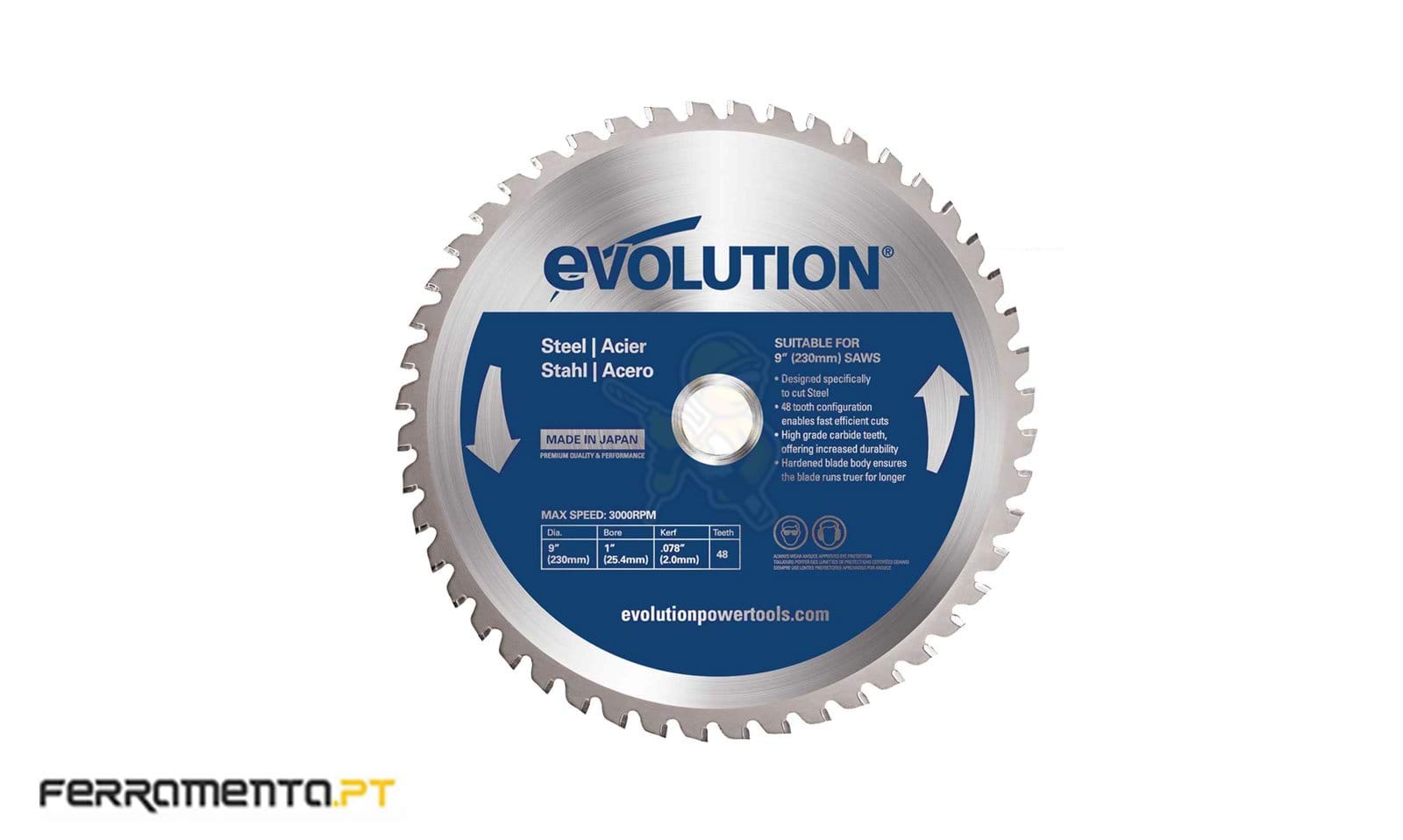 Disco TCT Aço 230x25,4 48 Dentes Evolution 31D23025448A