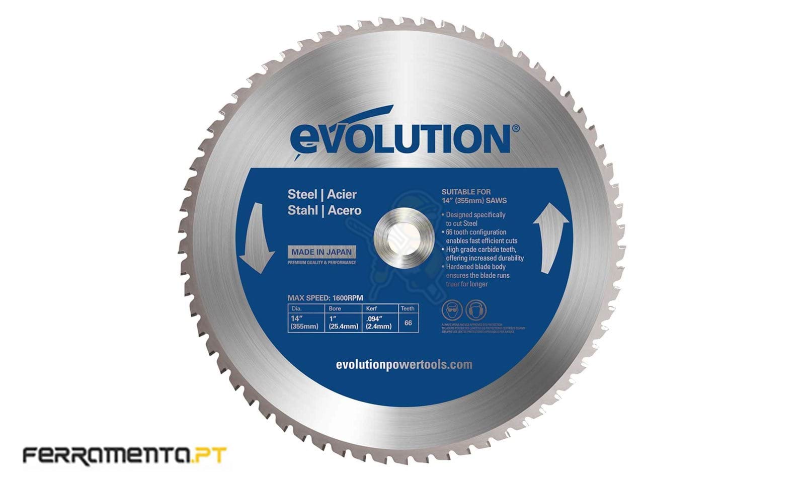 Disco TCT Aço 355x25,4 66 Dentes Evolution 31D35525466A