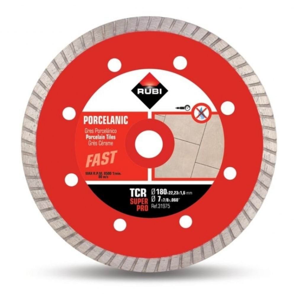 Disco de Corte Diamantado TCR 180 SUPERPRO Rubi 31975