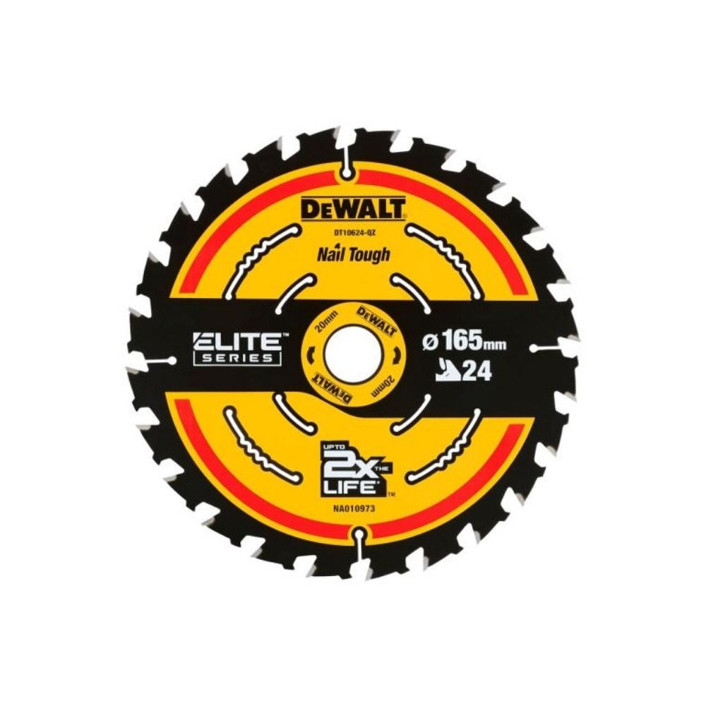 Disco para Serra Circular Portátil 165mmx 20mm 24D Dewalt DT10400-QZ